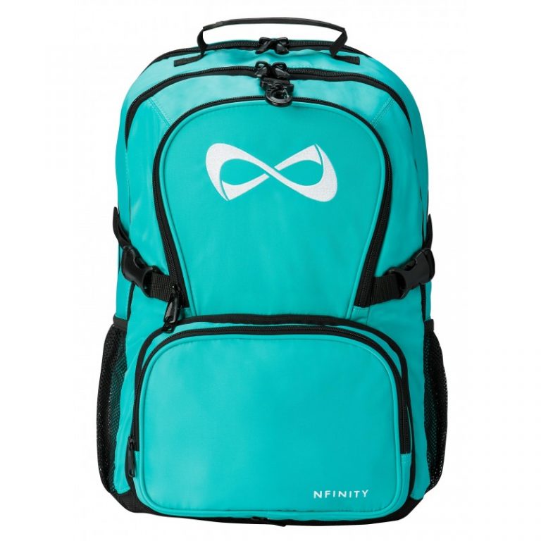 teal and black backpack